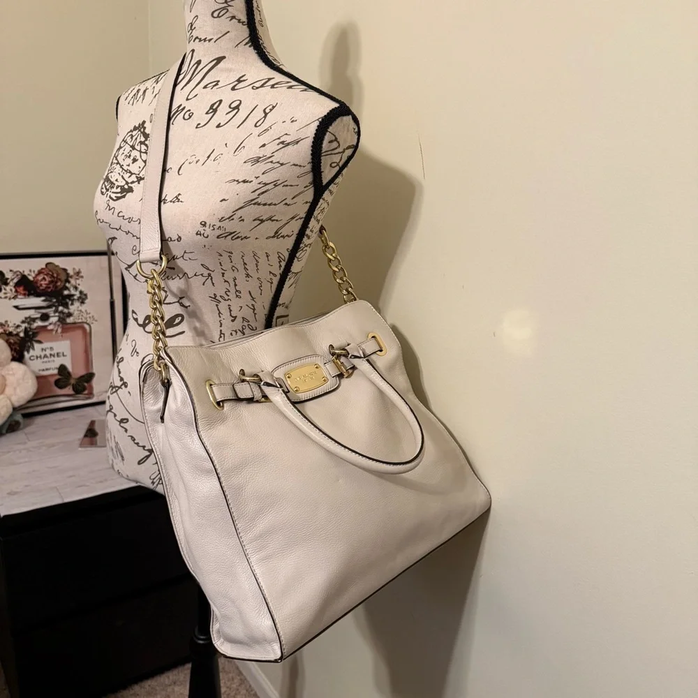 Vintage Michael Kors Hamilton Cream Leather Handbag